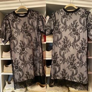 Long black and white Zara t-shirt! NWT